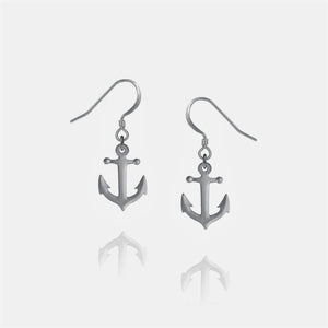 Amos Pewter Anchor Earrings  (Drop)