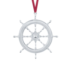 Amos Pewter Ships Wheel Ornament